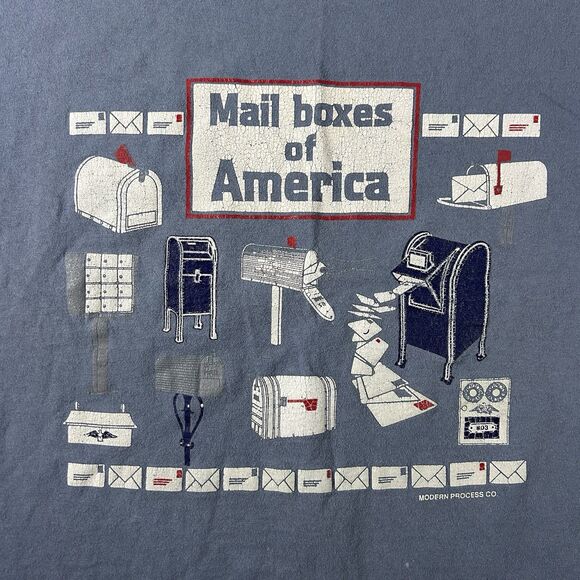 Vintage USPS Postal Service Graphic Shirt Men’s XL Mail Boxes of America 90s USA - Picture 9 of 12